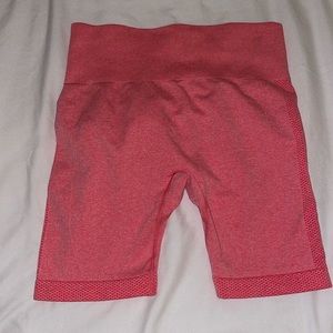 Coral/Red Scrunch Butt Biker Shorts